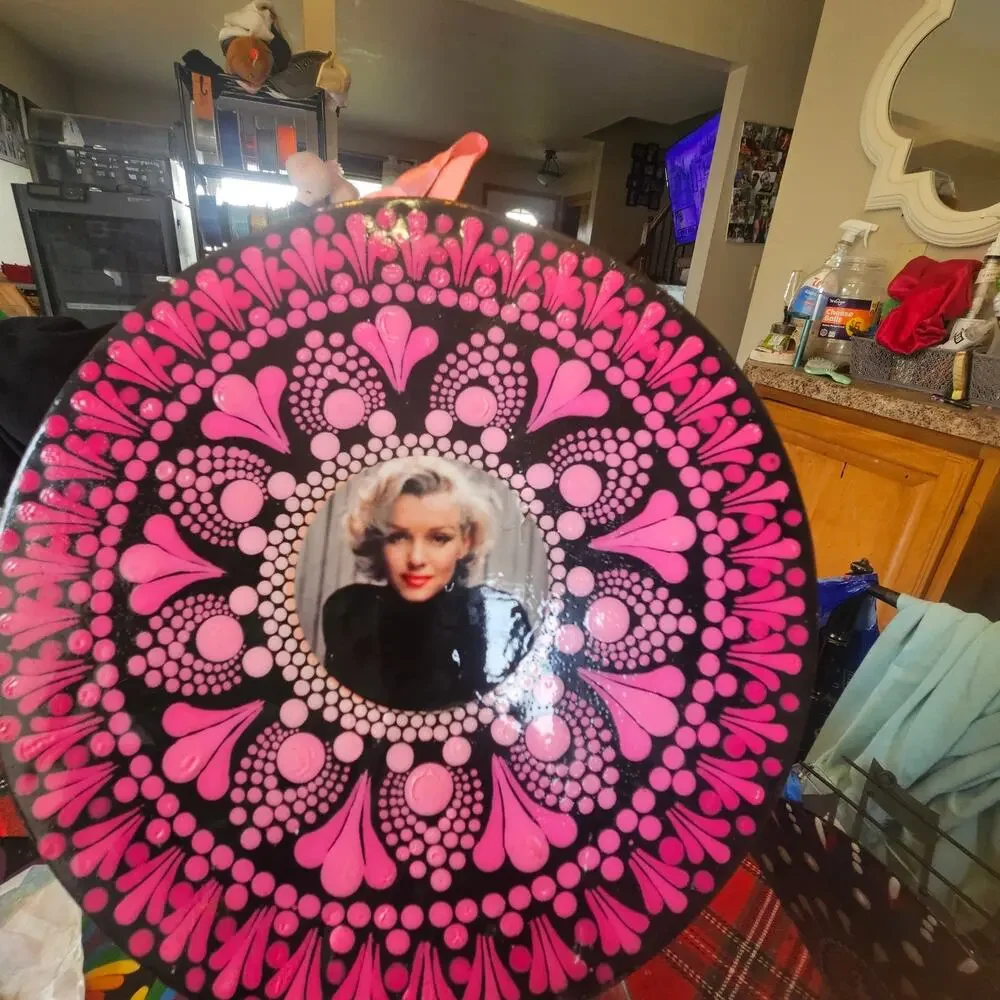 Marilyn Monroe 10 Inch Album Wall Art Pink Gradient Mandala Decor
